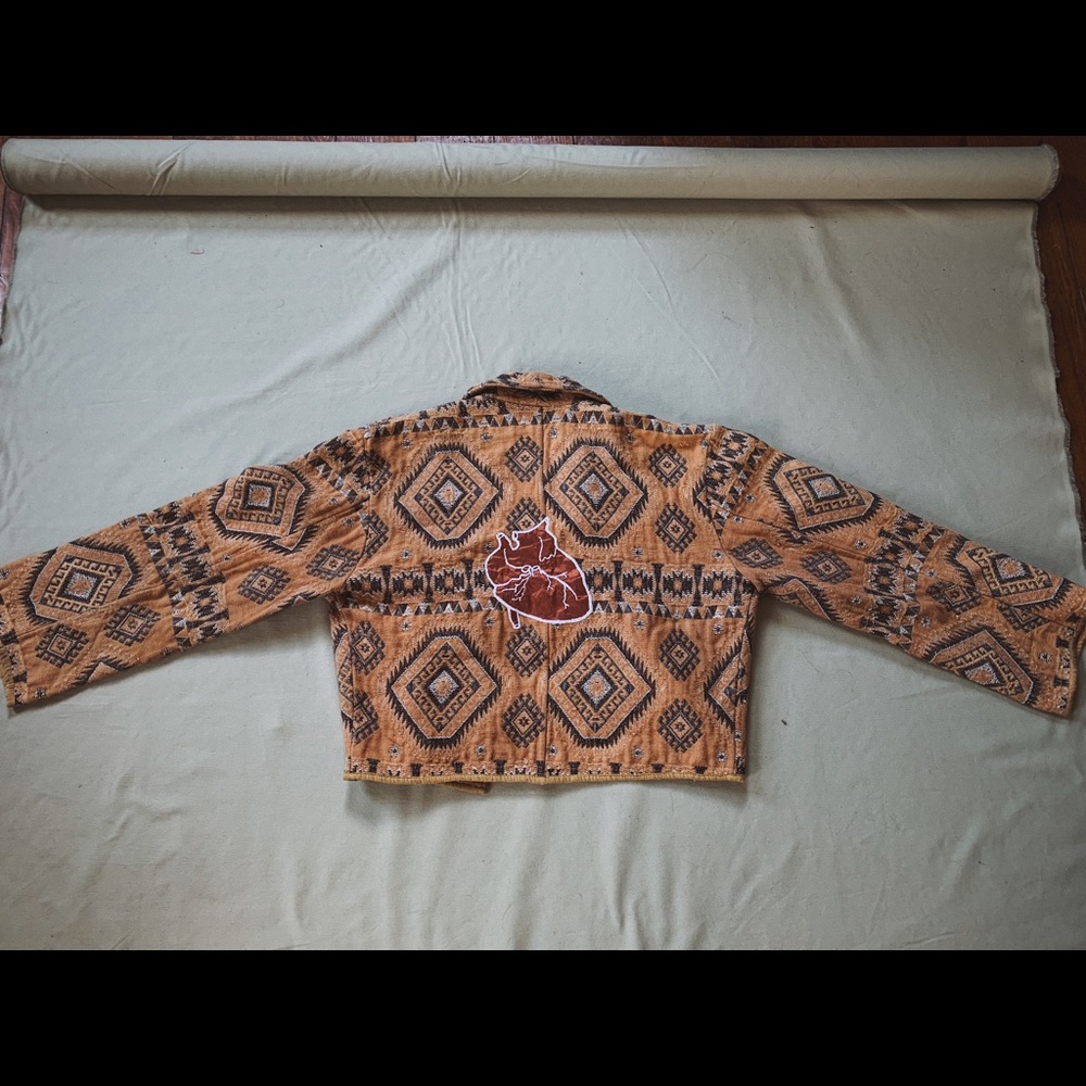 Flashback 100% Cotton cropped tribal blazer